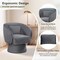 Barrel Swivel Chair Plush Fabric 360 Degree Rotation with Supportive Arms